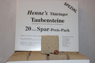 20 Stk Henne's Thüringer Taubensteine Grau Sparpack Tauben Taubenfutter