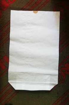1 Stk Papierbeutel Papiersack oben offener Kreuzbodensack 400x650x130mm 2-Lagig gebleicht weiss ohne Druck