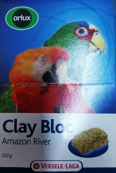 1Stk ORLUX Lehmblock für Großsittiche und Papageien 550gramm Zusammengestellt nach der Analyse der natürlichen Lehmfelsen entlang dem Amazonas.