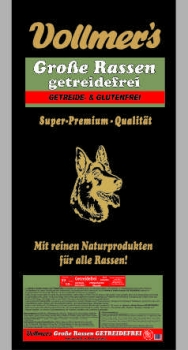 15kg Vollmer's Große Rassen GETREIDEFREI Hundefutter Trockenfutter