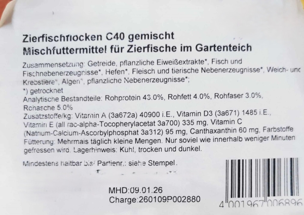 350 gramm im Eimer Teichflocke Zierfischflocke Multi Color ist ein farbiger Flocken Mix als Hauptfutter für alle Gartenteichfische und Zierfische - Kopie
