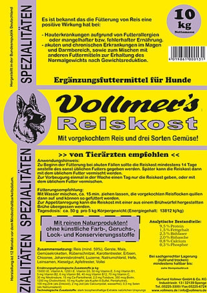 5kg Vollmer´s Vollmer Reiskost 5kg Diätfutter
