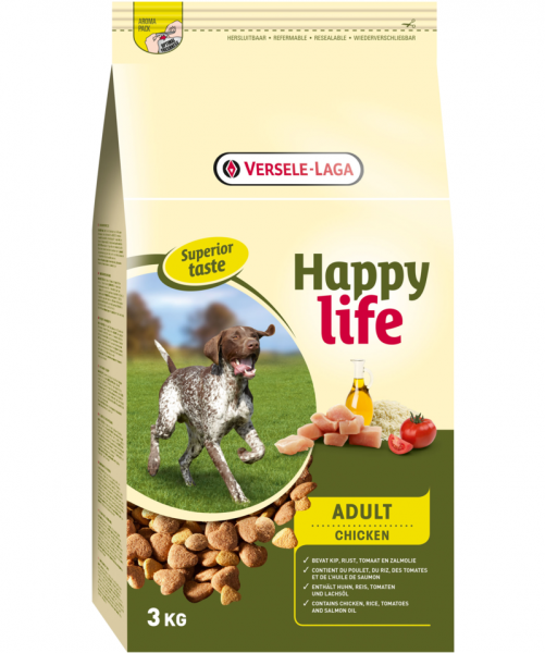 15kg Happy life Adult mit Huhn Chicken