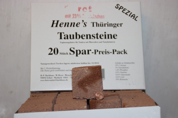 20 Stk Henne's Thüringer Taubensteine Rot Sparpack Tauben Taubenfutter